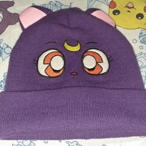 Sailor Moon Luna Purple Winter Beanie Knit Hat Cap